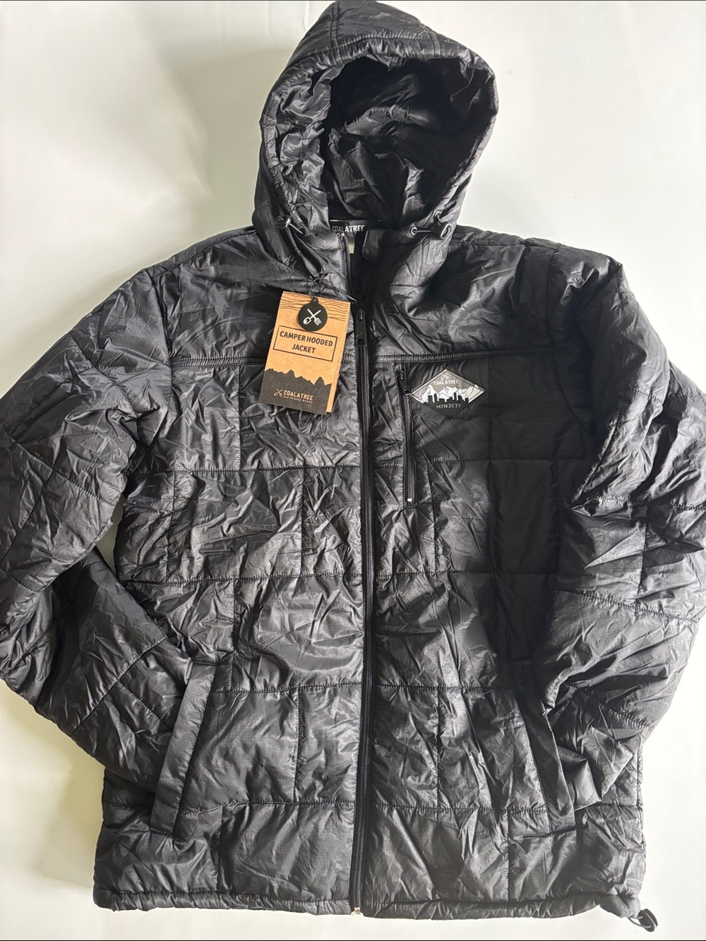 Coalatree MTN2CTY Black Hooded Puffer Jacket